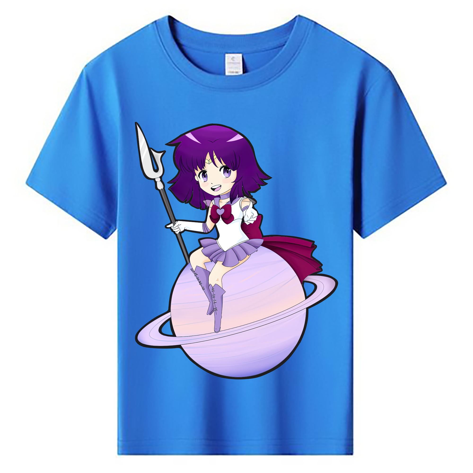 （画像用） 美少女戦士セーラームーン 土萠ほたる Sailor Moon Tomoe Hotaru （セーラーサターン；Sailor Saturn） 綿100％キッズTシャツ（フロントプリント）